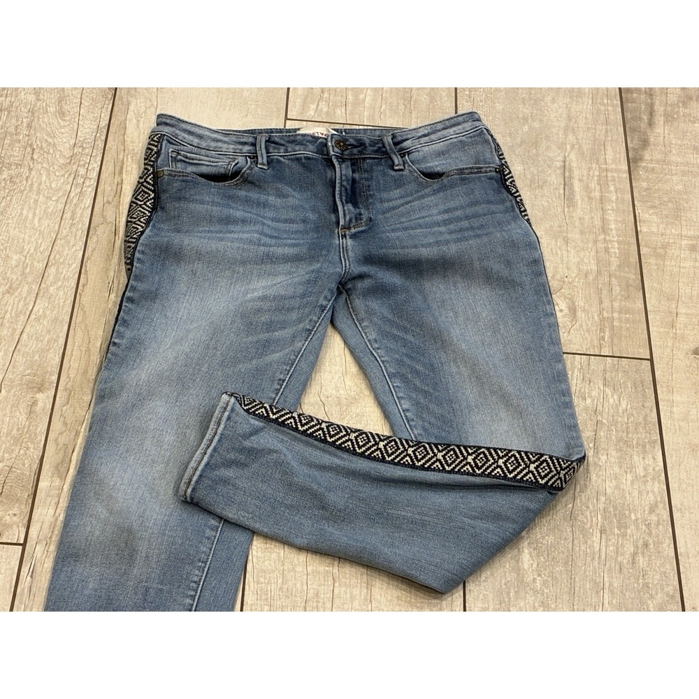 Driftwood Jackie Embroidered Crop Jeans Womens 29 Stretch Mid Rise Boho‎ Casual